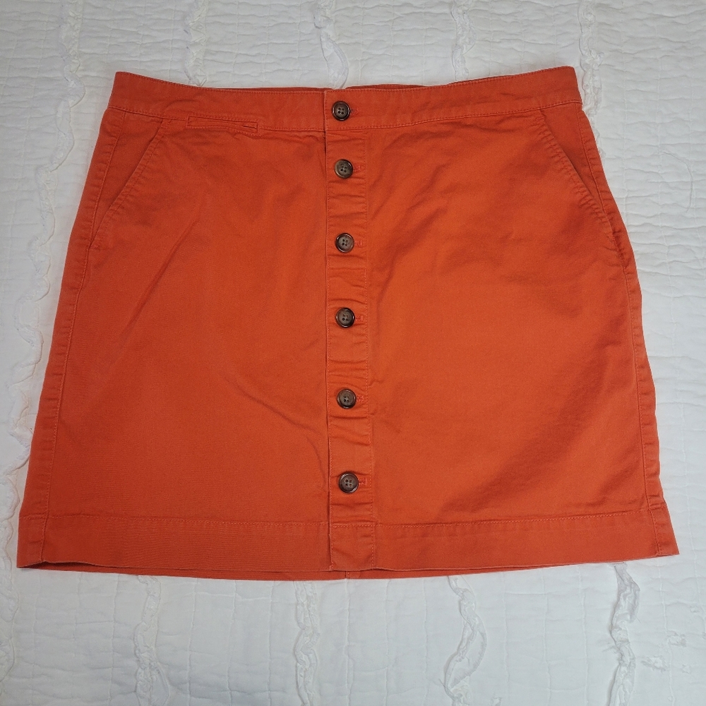 Gap Khakis Cotton Stretch Button Down Mini Skirt … - image 1